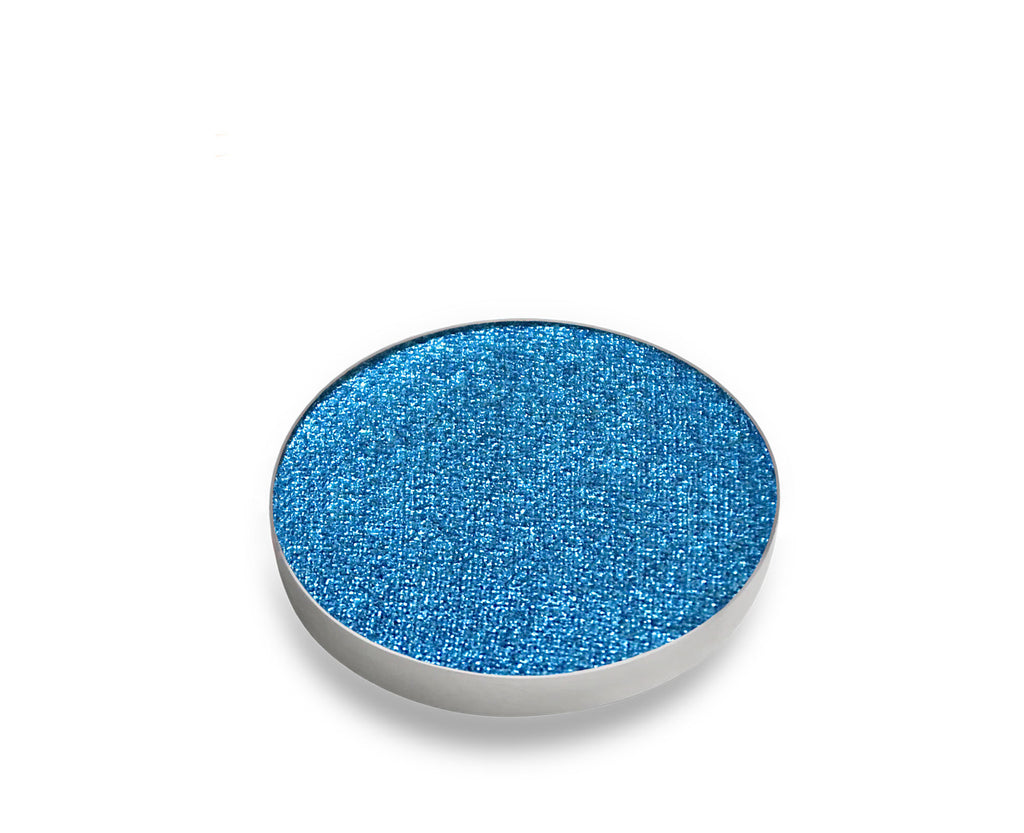 Aqua - A medium metallic bright blue-teal. Clean eyeshadow made with natural and organic ingredients.