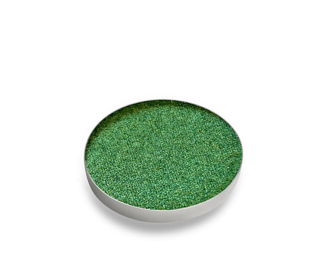 Hummingbird - A vibrant metallic eyeshadow green with yellow shimmers. Made with natural and organic ingredients.